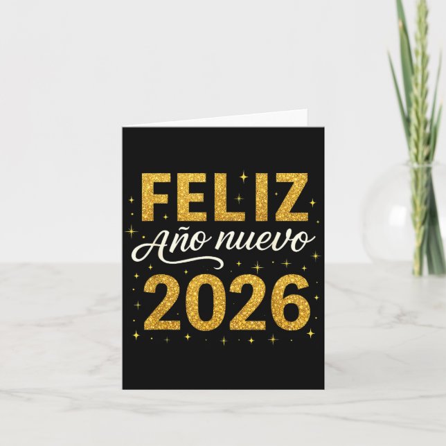 Cartão Feliz Ano Novo 2026 Ano Novo Festa Espanhola Fogo  (Frente)