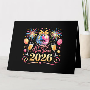 Cartão Feliz Ano Novo 2026 Contagem Regressiva da Festa d