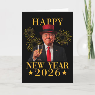 Cartão Feliz Ano Novo 2026 Engraçado Presidente Trump Fog