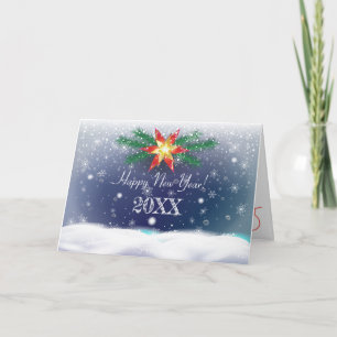 Cartão feliz ano novo 2026! Feriado de inverno Festivo