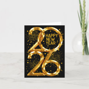 Cartão Feliz Ano Novo 2026 Fogos de Ano Novo Réveillon P