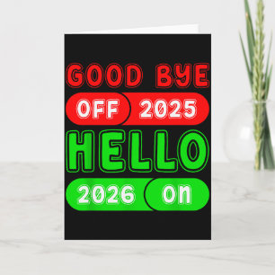 Cartão Feliz Ano Novo 2026 Tchau 2025 Olá 2026 Matchi