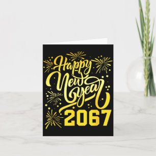 Cartão Feliz Ano Novo 2067 Engraçado 67 Seis Sete Meme An