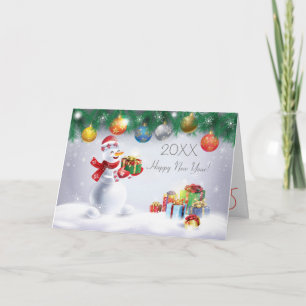 Cartão feliz ano novo 20XX! Feriado de inverno Festivo