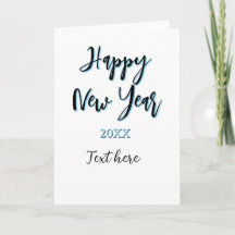 Feliz ano novo azul preto negrito simples ano esti