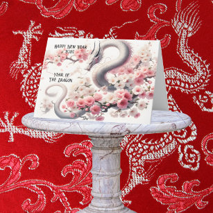 Cartão Feliz Ano Novo Chinês Do Dragão