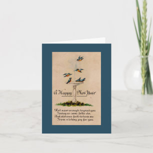 Cartão Feliz ano novo Com Aves