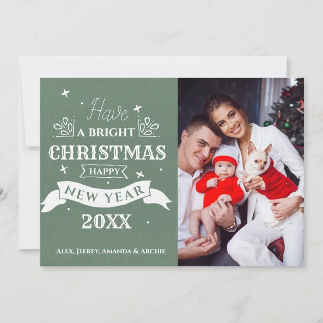 Cartão Feliz ano novo Feliz de Natal (Frente)