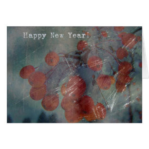 Cartão Feliz ano novo, Grunge Crabapple