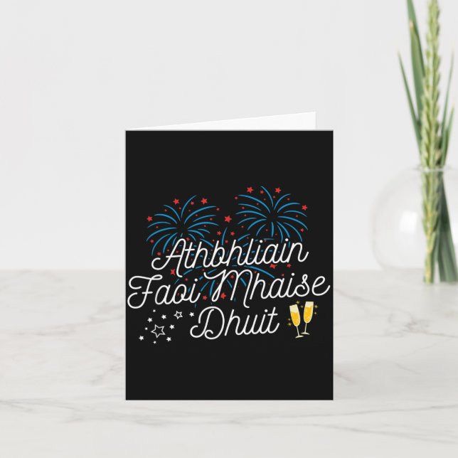Cartão Feliz Ano Novo Irlandês  (Frente)