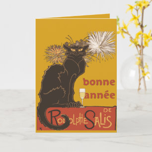 Cartão Feliz Ano Novo Le Chat Noir 