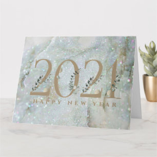 Cartão Feliz ano novo Mármaco Moderno 2021