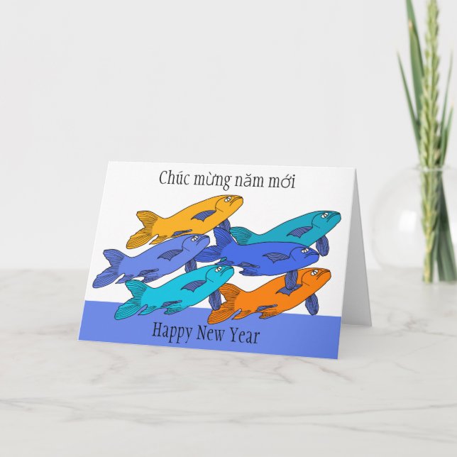 Cartão Feliz ano novo no Vietnamita (Frente)