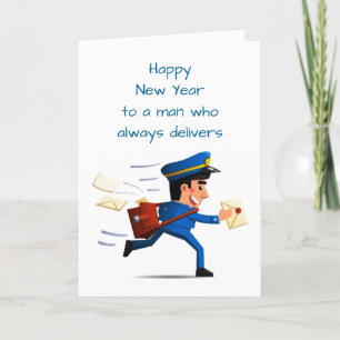 CARTÃO *FELIZ ANO NOVO* PARA UM HOMEM QUE SEMPRE FORNECE