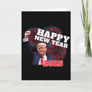 Cartão Feliz Ano Novo Patriótico Trump 2025 Daddys Home C