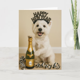 Cartão Feliz Ano Novo Westie