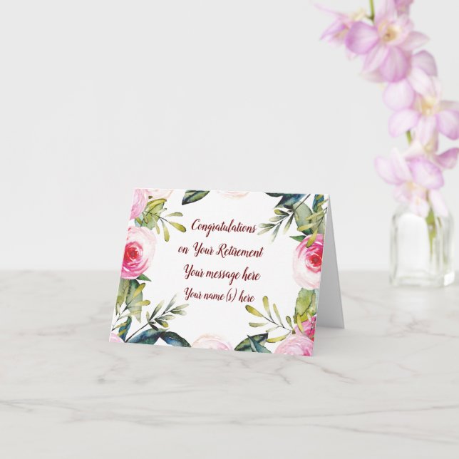 Cartão Feliz Aposentadoria Parabéns Flores Script Cursivo (Orquídea)