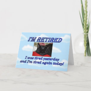 Cartão Feliz Aposentadoria Saindo do trabalho Gato Dormin