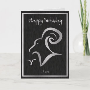Cartão Feliz Aries Aries Elegante Horoscópio
