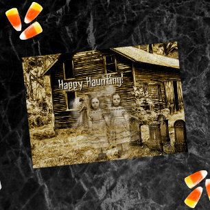 Cartão Feliz Assombrando Fantasmas Spooky
