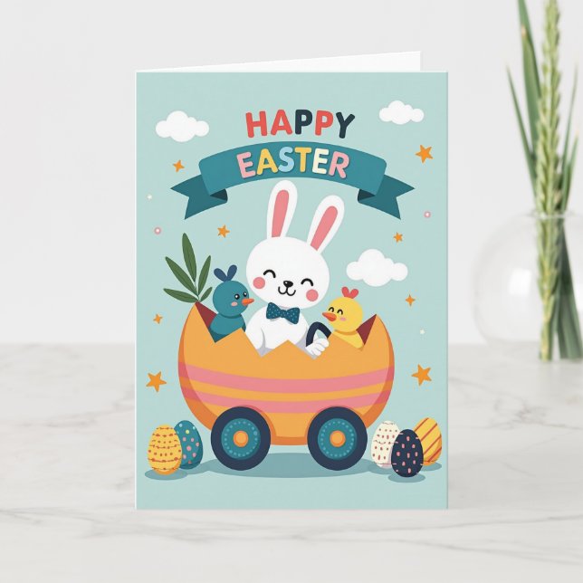 Cartão Feliz Aventura de Primavera (Frente)