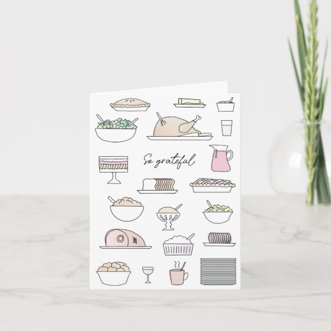 Cartão Feliz banquete de Ação de Graças (Frente)