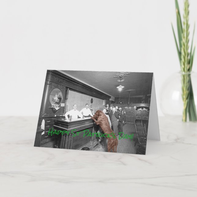 Cartão Feliz Bar de cães amigáveis 1900 Foto (Frente)