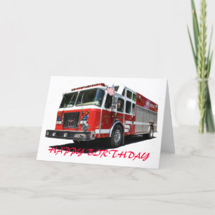 Cartão FELIZ BIRTHDAY Fire Truck