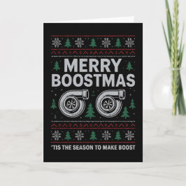 Cartão Feliz Boostmas Suéter de Natal Turbo Corrida de Ca