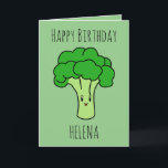 Cartão Feliz Brócolis Verde Veggie Aniversário<br><div class="desc">Engraçado Brócolis Green Veggie Birthday, um design engraçadinho para qualquer um que procura designs de vegan para oferecer no dia especial de alguém. Se você está procurando alguns cartões de aniversário engraçados para veganos, cartões de aniversário de temas vegetarianos, cartões de aniversário de vegetais ou cartões de aniversário de brócolis....</div>