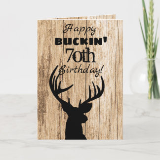 Cartão Feliz Buckin 70 Birthday Hunting