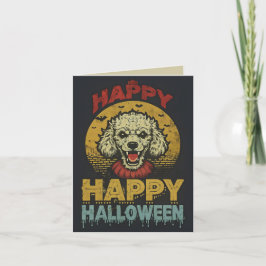 Cartão Feliz Cachorro de Poodle no Halloween
