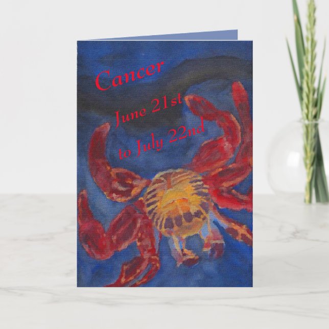 Cartão Feliz Cancer de aniversário (Frente)