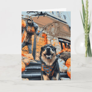 Cartão Feliz cão Ghost Rottweiler