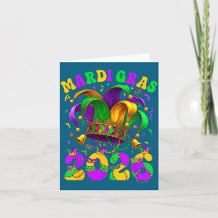 Cartão Feliz Carnaval de Mardi Gras Mardi Gras 2026 Bobo