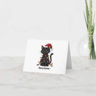 Cartão Feliz Catmas Engraçado Natal Felino, Pão de Gato