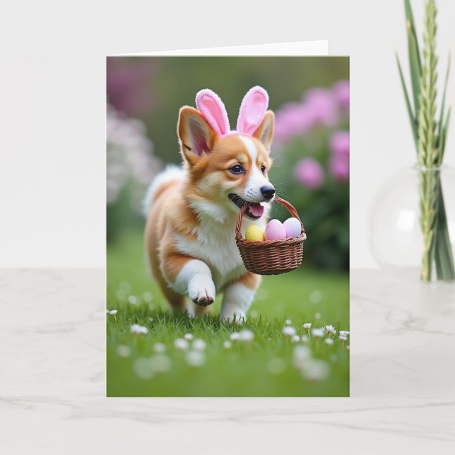 Cartão Feliz Celebração Canina da Primavera (Frente)