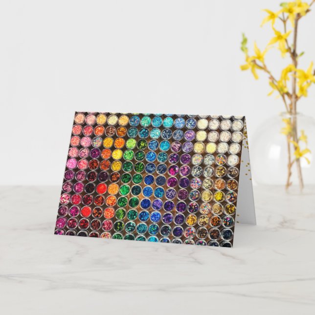 Cartão Feliz Celebração de Aniversário do Colorful Sequin (Flor Amarela)