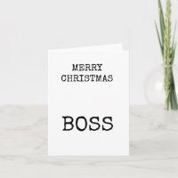 Feliz Chefe de Natal, Simples, Apenas Texto, Cartã