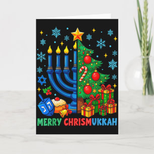 Cartão Feliz Chrismukkah Feliz Natal Hanukkah Pijama