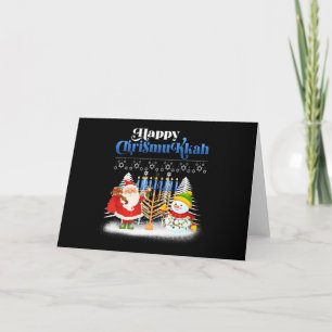 Cartão Feliz Chrismukkah Natal Judaico Hanukkah