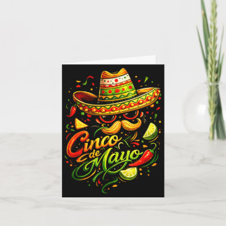 Cartão Feliz cinco de maio bigode rosto óculos de sol