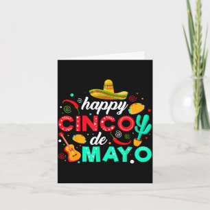 Cartão Feliz cinco de maio festa mexicana tacos sombrero