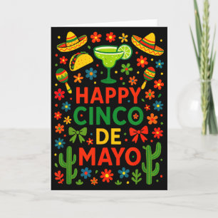 Cartão Feliz Cinco De Mayo - Festa Mexicana do Cacto 