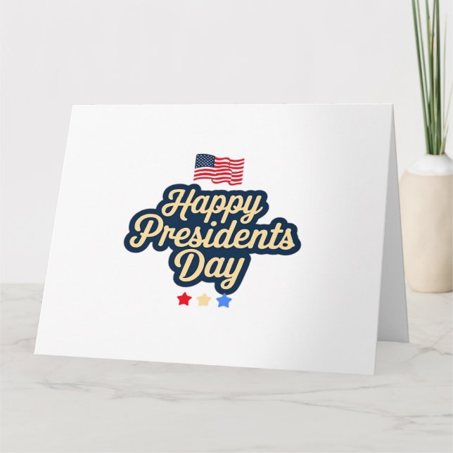 Cartão Feliz Clássico do Dia dos Presidentes (Frente)