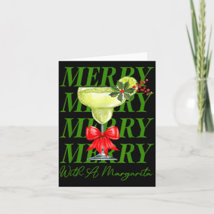Cartão Feliz Com Um Natal De Margarida Bebendo Margaritas