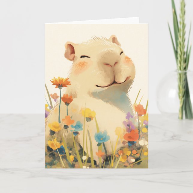 Cartão Feliz como Capivara (Frente)
