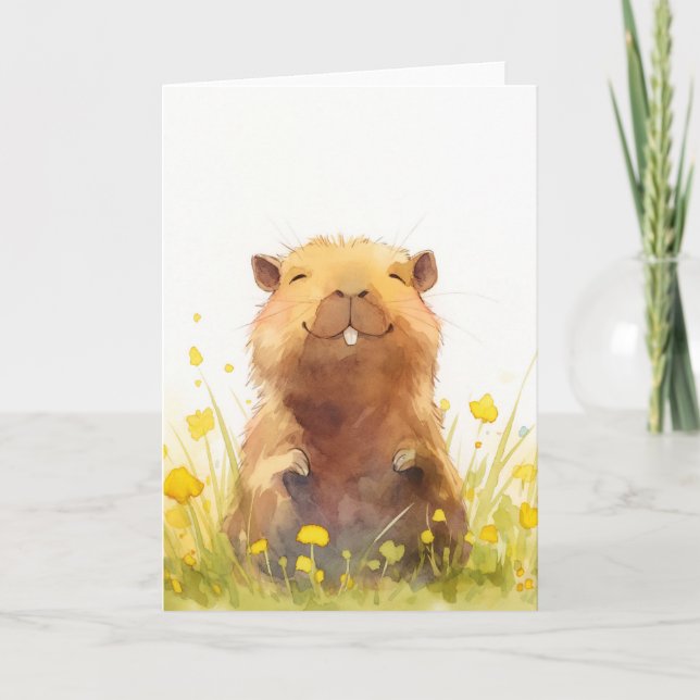 Cartão Feliz como um Capivara Pode Ser (Frente)