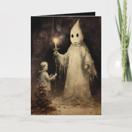 Cartão Feliz Creepmas Fantasma Assombrado Gótico Vintage
