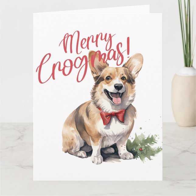 Cartão Feliz Crogmas Cães Amantes de os animais Cachorro  (Frente)